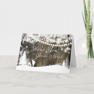 Winter Wonderland Deer & Lights Thank you Card