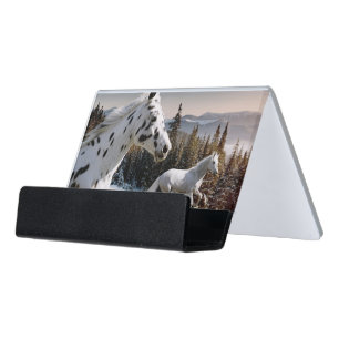Winter Wonderland Desk Business Card Holder