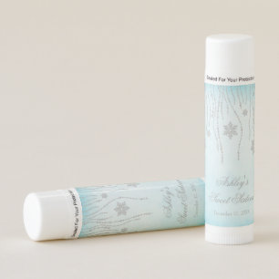 Winter Wonderland Diamond Snowflake Sweet 16 Favor Lip Balm