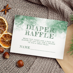 Winter wonderland diaper raffle baby shower enclosure card