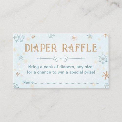 Winter Wonderland Diaper Raffle Ticket Baby Shower Enclosure Card