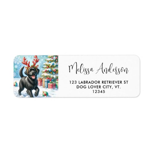 Winter Wonderland _ Duck Dog _ Black Labrador Label