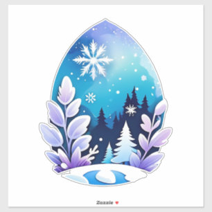Winter Wonderland Egg-Shaped Art Sticker