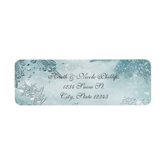Winter Wonderland Elegant Magical Snowflakes Label (Front)