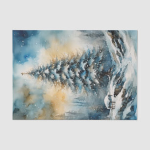 Winter Wonderland Evergreen Tree Decoupage Paper