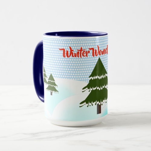 Winter Wonderland Evergreen Trees Mug