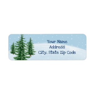 Winter Wonderland Evergreens Return Address Label