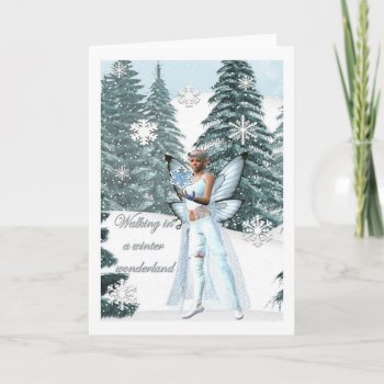 Winter Wonderland Fairy Card by RenderlyYours at Zazzle