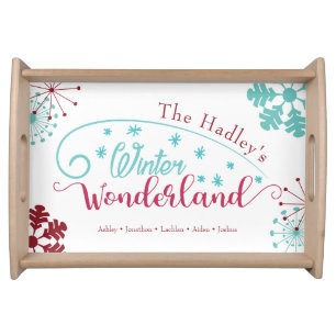 Winter Wonderland Family Name Serving Tray