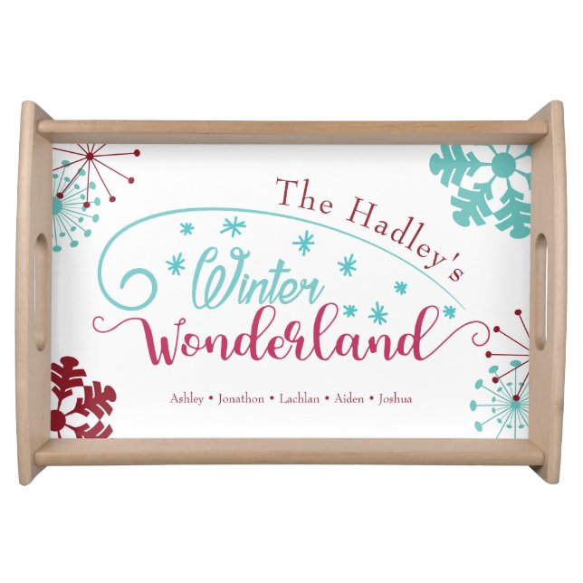 Winter Wonderland Family Name Serving Tray (Front)