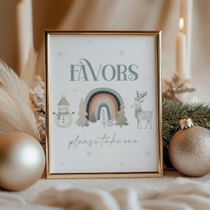 Winter Wonderland Favors Table Sign