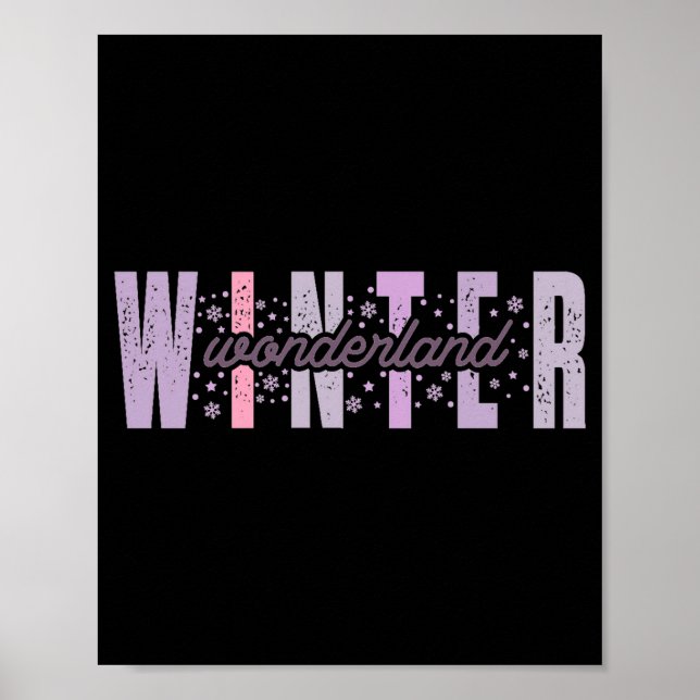 Winter Wonderland Festive Tygraphy Art  Poster (Front)