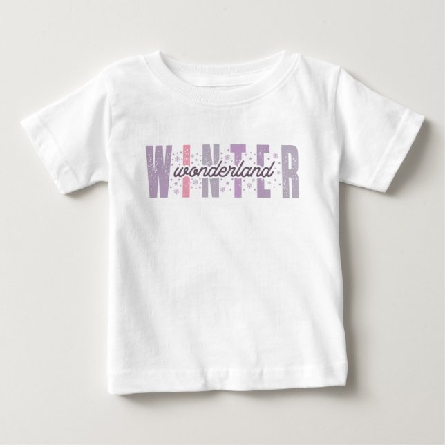 Winter Wonderland - Festive Typography Art Baby T-Shirt (Front)