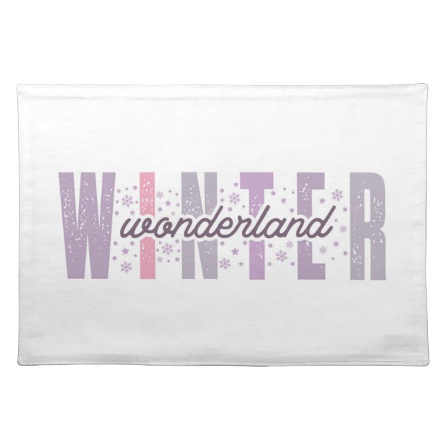 Winter Wonderland - Festive Typography Art Cloth Placemat (Front)