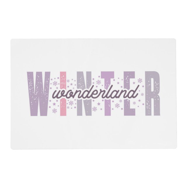 Winter Wonderland - Festive Typography Art Placemat (Front)