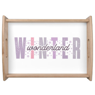 Winter Wonderland - Festive Typography Art Serving Tray