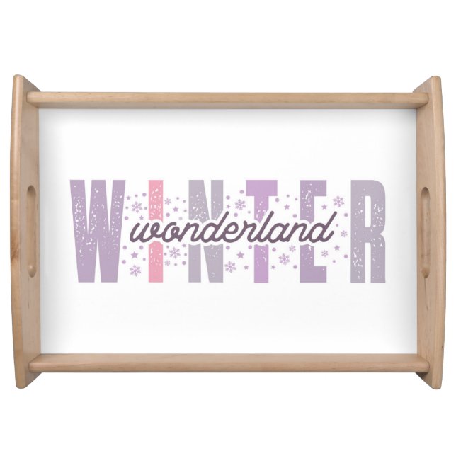 Winter Wonderland - Festive Typography Art Serving Tray (Front)