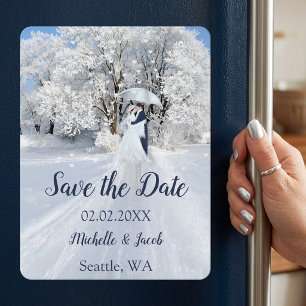 Winter Wonderland Fine Art Save the Date Magnet