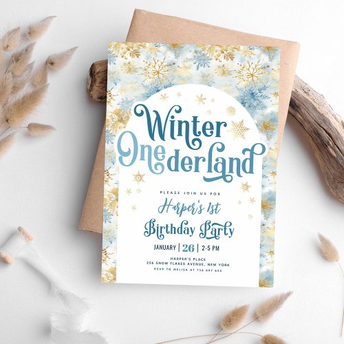 Winter Wonderland First Birthday  Invitation
