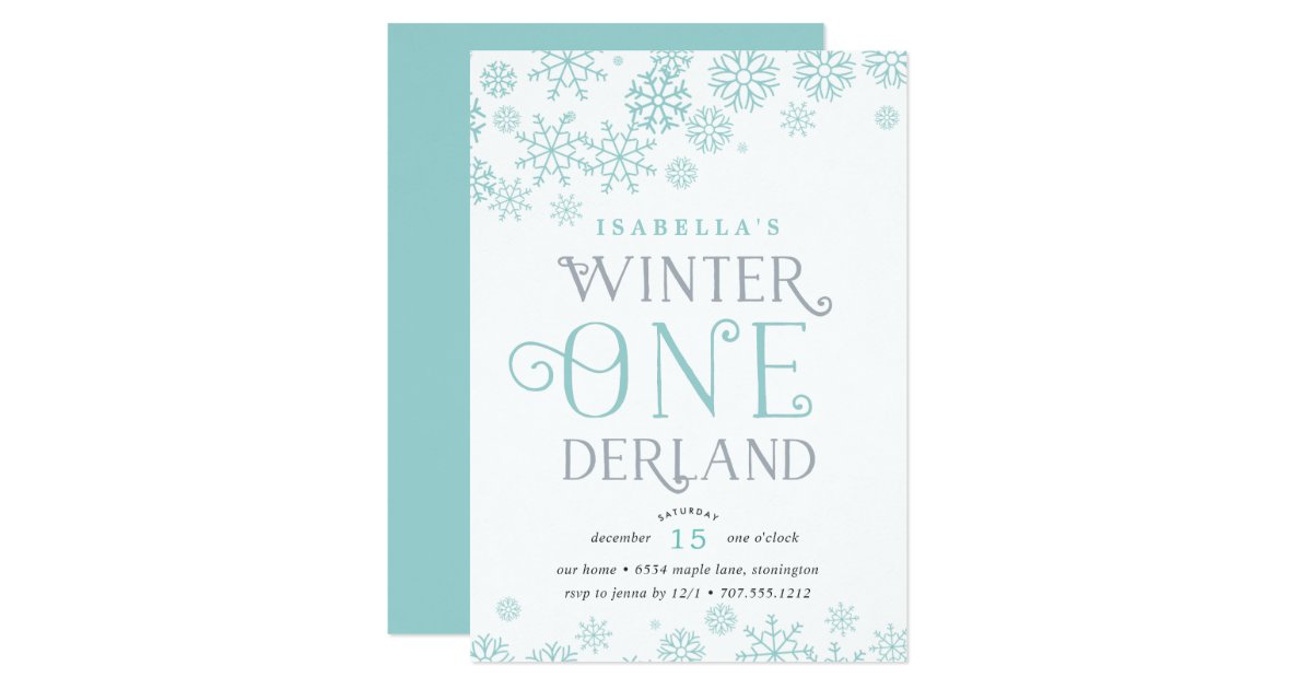 Winter Wonderland First Birthday Party Invitation Zazzle Com