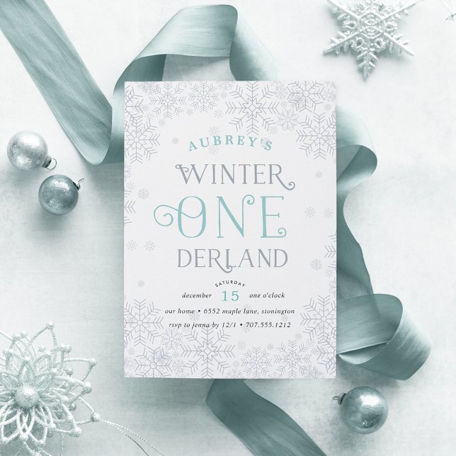 Winter Wonderland First Birthday Party Invitation (Creator Uploaded)