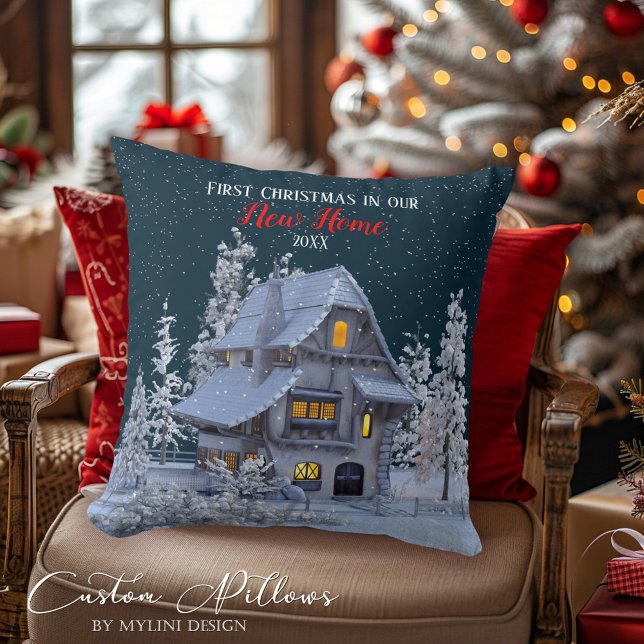 Winter Wonderland First Christmas Throw Pillow (Creator Uploaded)