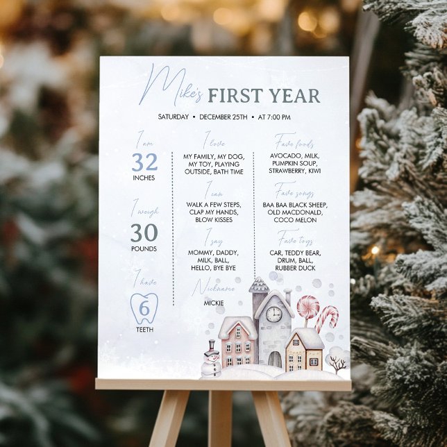 Winter Wonderland First Year Milestone Sign (Creator Uploaded)