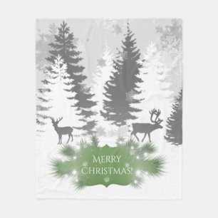 Winter Wonderland Fleece Blanket - Green