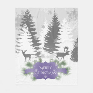 Winter Wonderland Fleece Blanket - Purple