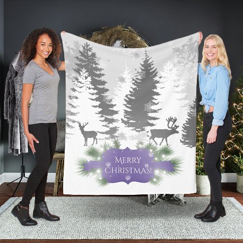 Winter Wonderland Fleece Blanket _ Purple