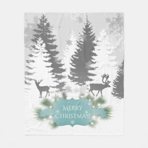 Winter Wonderland Fleece Blanket - Teal