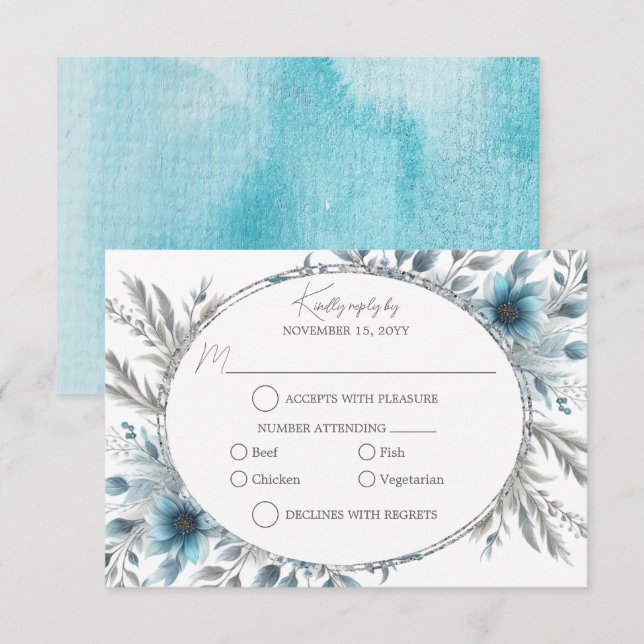 Winter Wonderland Floral RSVP (Front/Back)
