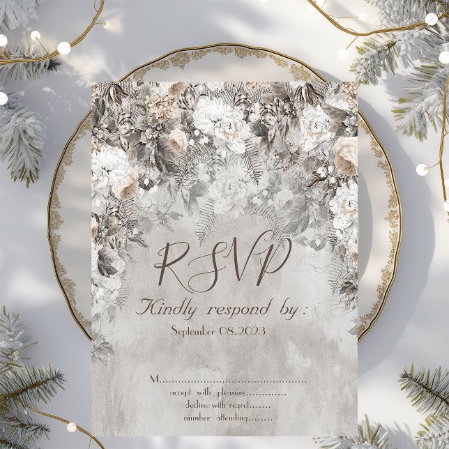 Winter Wonderland Flowers Forest RSVP Invitation (Creator Uploaded)