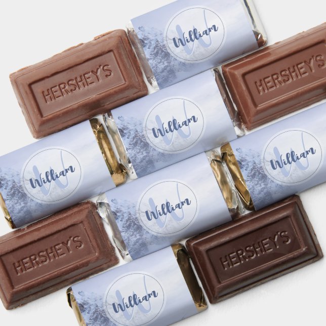 Winter wonderland fog spruce forest snow monogram hershey's miniatures (Assorted)