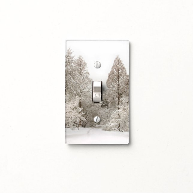 Winter Wonderland Forest Light Switch Cover (In Situ)