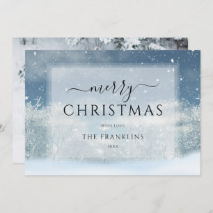 Winter Wonderland Forest Photo Christmas Holiday Card