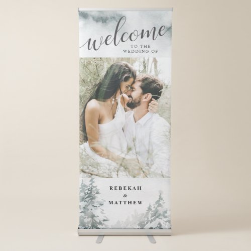 Winter Wonderland Forest Retractable Banner