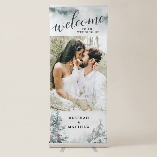 Winter Wonderland Forest Retractable Banner (Front)