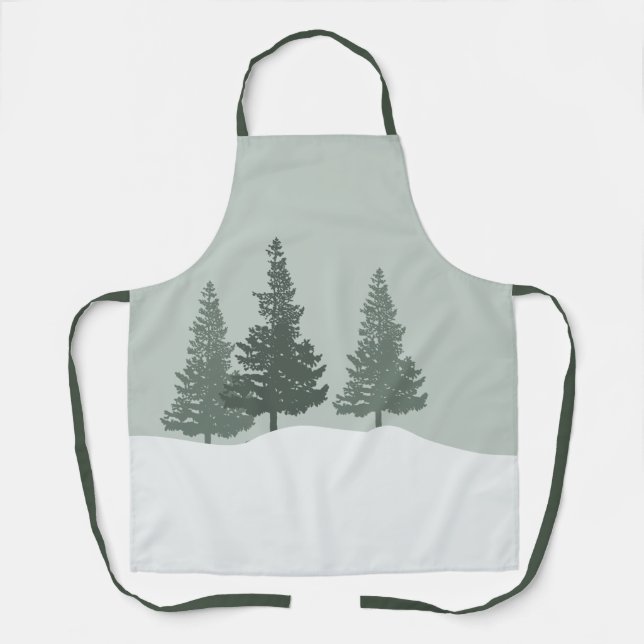 Winter Wonderland Forest Trees  Apron (Front)