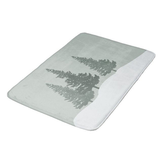Winter Wonderland Forest Trees  Bath Mat (Angled)