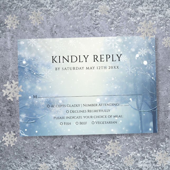 Winter Wonderland Forest Wedding RSVP Card (Winter Wonderland Forest Wedding RSVP Card)