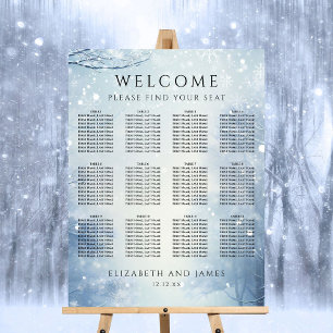 Winter Wonderland Forest Wedding Seating Chart Foam Board