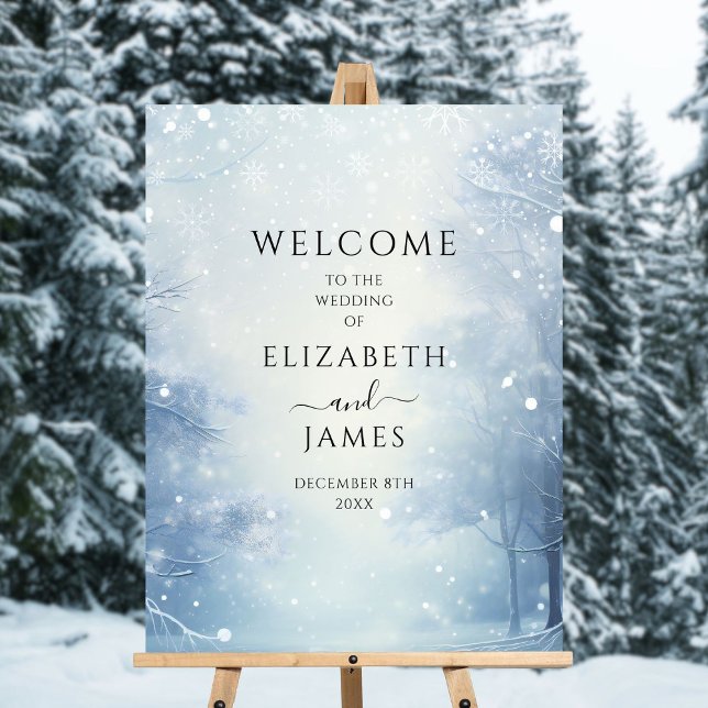 Winter Wonderland Forest Wedding Welcome Sign (Winter Wonderland Forest Wedding Welcome Sign)