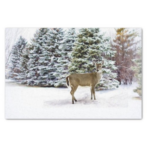 Winter Wonderland Forest with Deer Christmas Craft Tissue Paper
