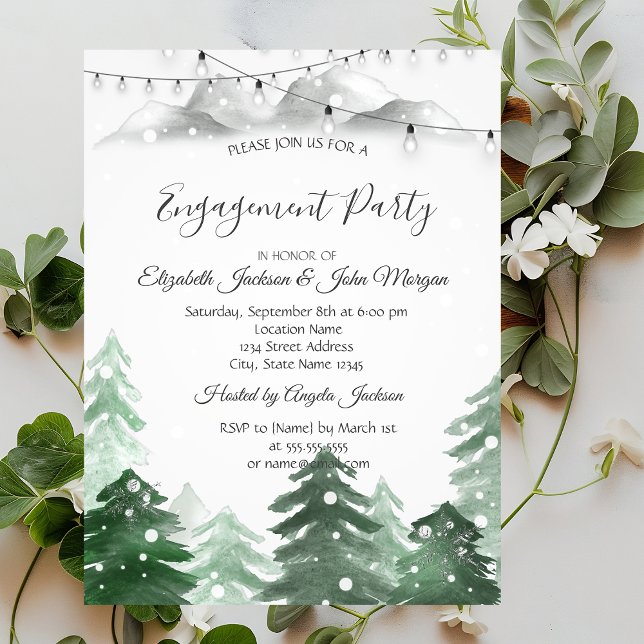 Winter Wonderland Fotest, String Lights Engagement Invitation (Creator Uploaded)