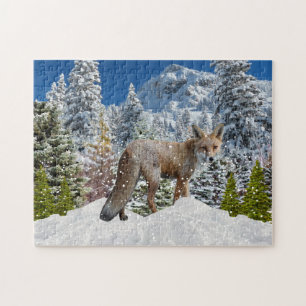 Winter Wonderland Fox in Snow  Jigsaw Puzzle