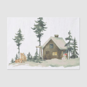 Winter Wonderland Foxes Decoupage Tissue Paper