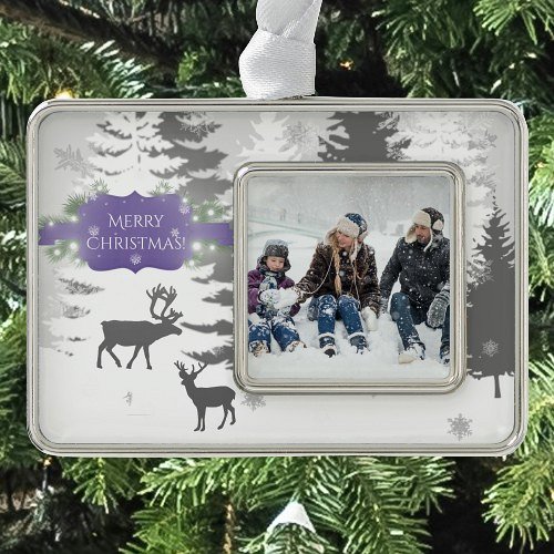 Winter Wonderland Framed Ornament _ Purple