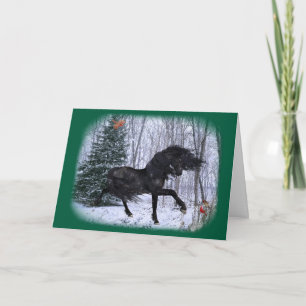Winter Wonderland Friesian Horse Card