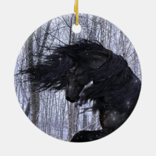 Winter Wonderland Friesian Horse Ornament